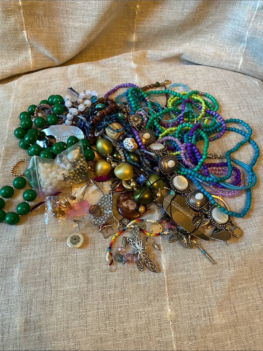 Junk lot of Jewelry 1 pound some wearable most for crafting